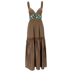 Missoni M Missoni Brown Silk Embellished Maxi Dress Size S