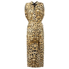 Prada Brown Speckled Print Sleeveless Midi Dress Size XS