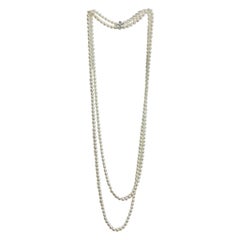 Chanel Fine Jewellery Real Pearl Necklace With 18k White Gold & Diamond Clasp