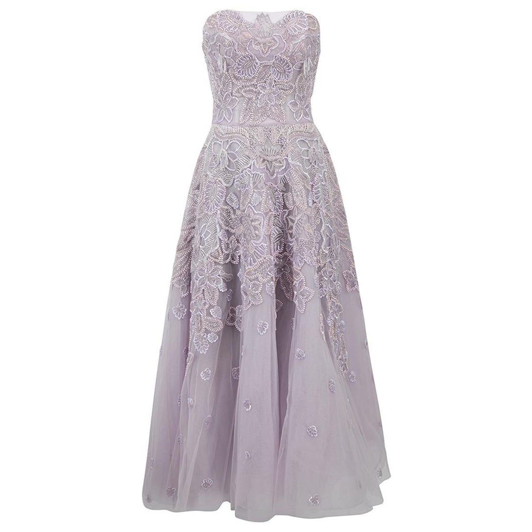 Zuhair Murad Lilac Embellished Bodice Midi Gown Size XS For Sale