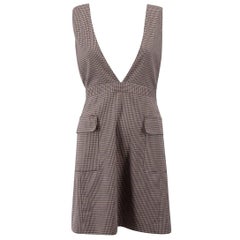 Chloé See by Chloé Brown Houndstooth Pinafore Dress Size S