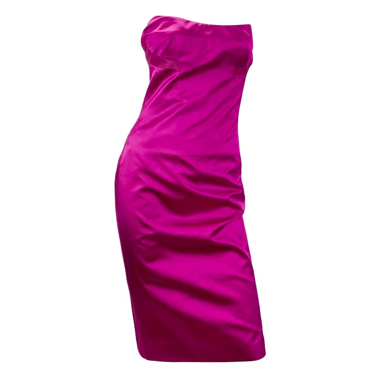 S/S 2001 Vintage Tom Ford for Gucci Hot Pink Strapless Dress For Sale