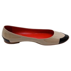 ROGER VIVIER Black Ballet Flat Heel Shoe Patent Leather HELLO COCO Taupe T.05 37