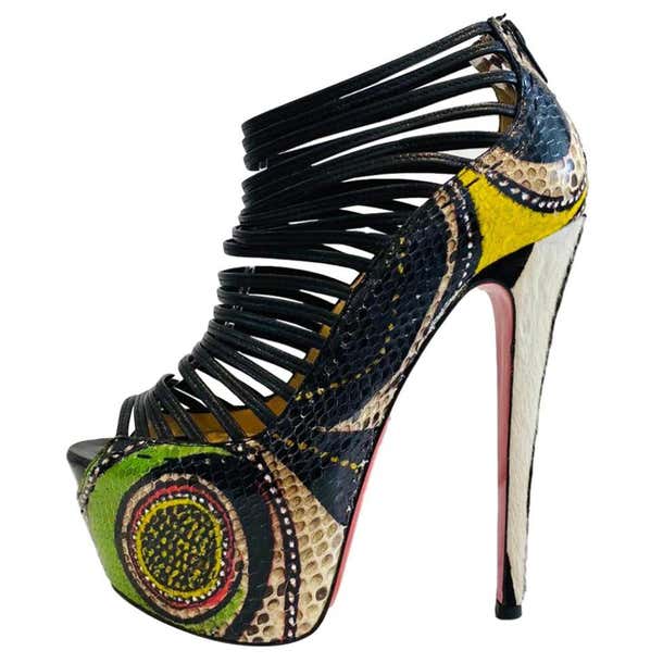 Python Platform Heels 41 Christian Louboutin Zoulou Heels For Sale at 1stDibs