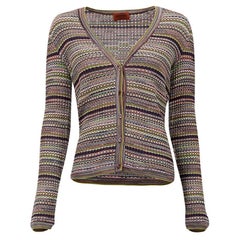 Missoni Striped Wool Knit Cardigan Size XXL