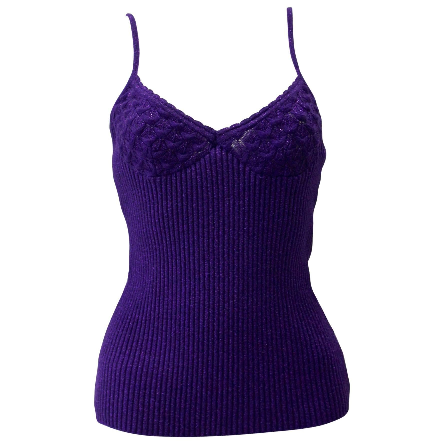 Gianni Versace Couture Lurex Knit Camisole Fall 1997 For Sale