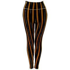 Rare Gianni Versace Couture Stripe Velvet Strech Leggings Fall 1994