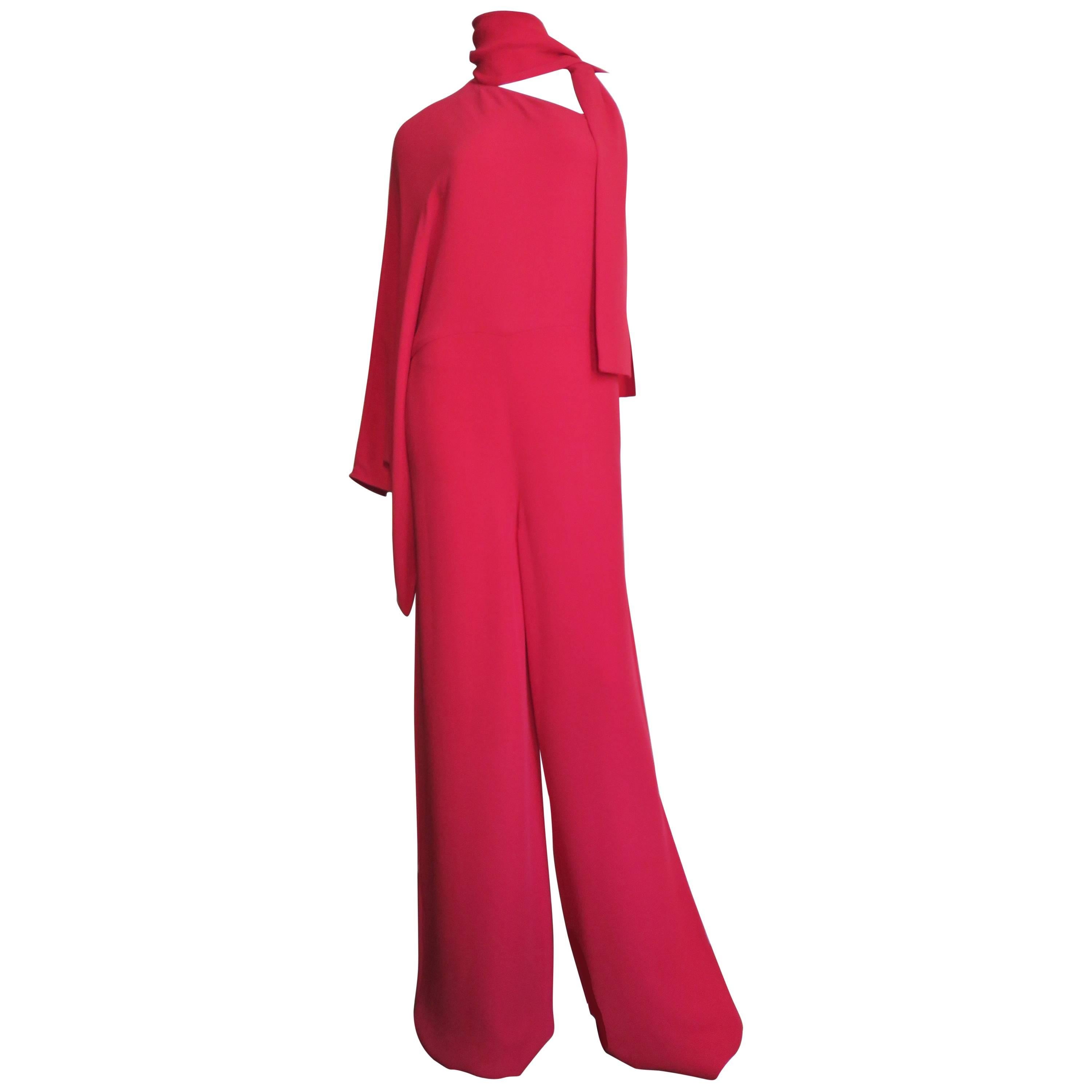 Valentino Silk One Sleeve Jumpsuit