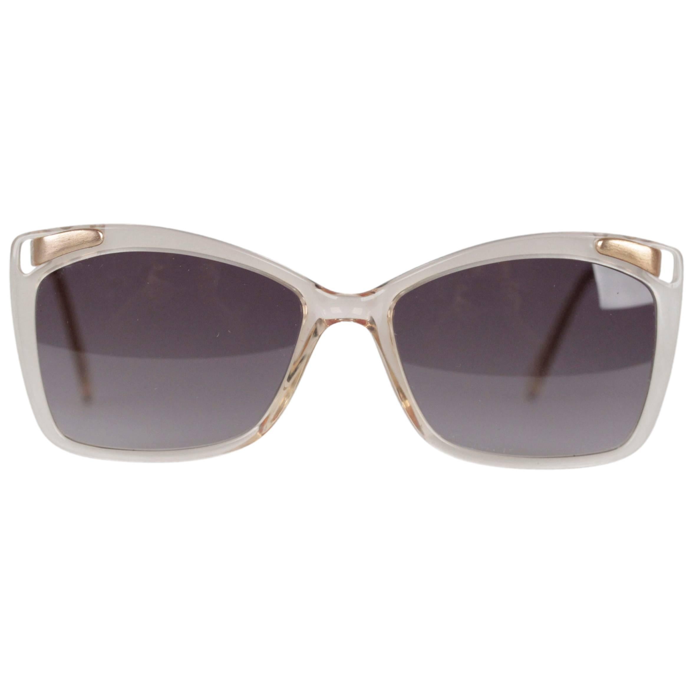 LANVIN VINTAGE MINT Sunglasses Ivory/Gold FRAME FRANCE 53/20 OL 521 076 w/CASE