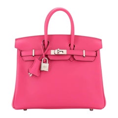 Hermes Birkin Handbag Rose Shocking Jonathan with Palladium Hardware 25