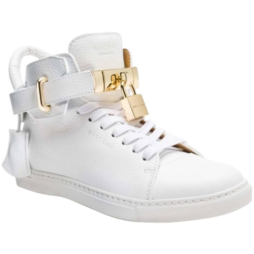 Buscemi Women 100mm High Top Sneaker White Athletic Shoes (Size 7)  Regular (M,  For Sale