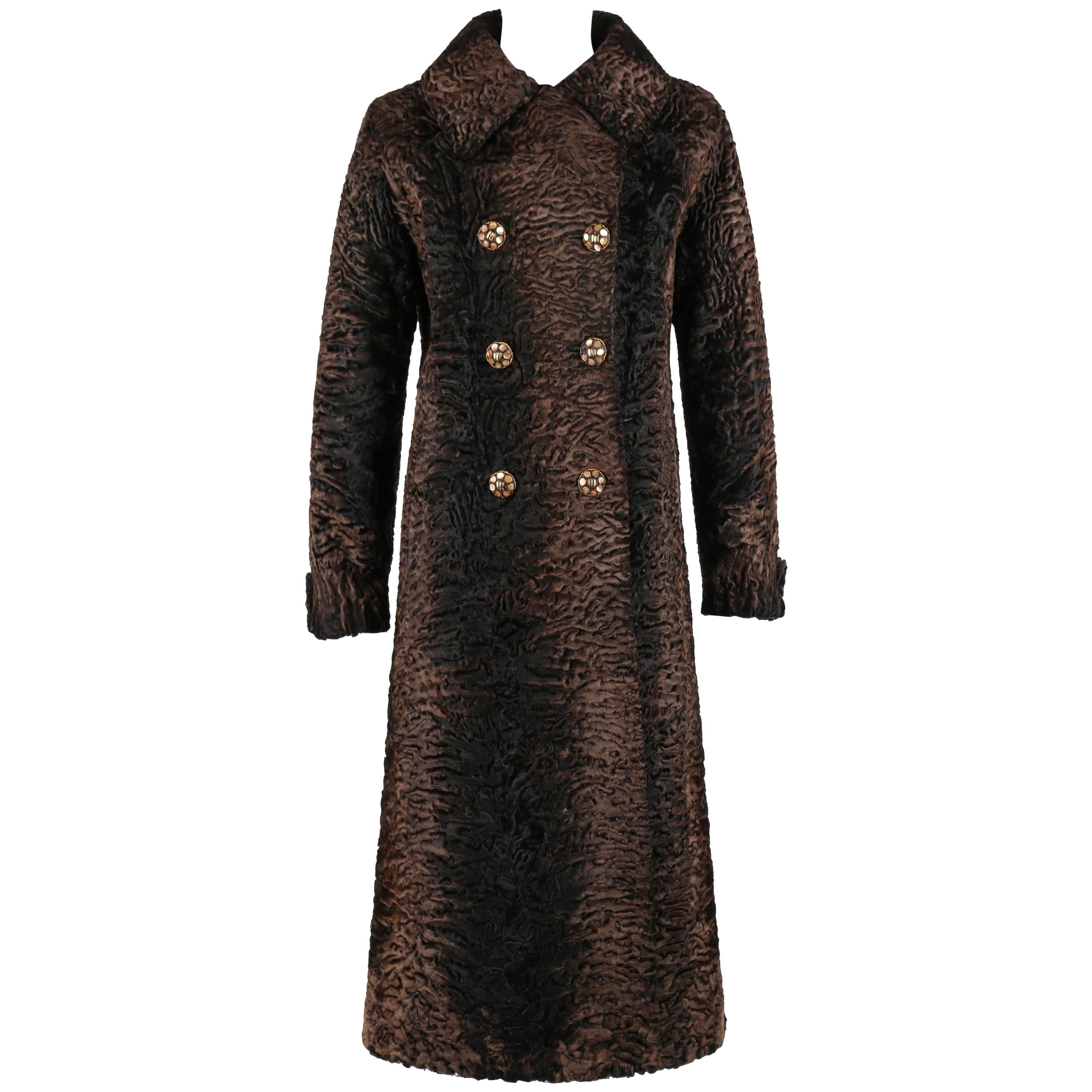 Mrs. Edmund Fitzgerld Reckmeyer's 1974 Brown Ombre Genuine Persian Lamb Fur Coat