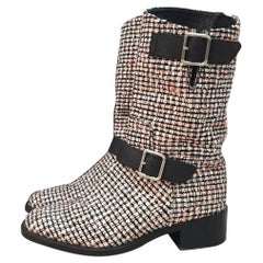 Chanel Tweed Boots - 21 For Sale on 1stDibs