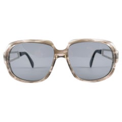  Seltene Menrad M 501 Funky Transluzente graue & silberne 70er Jahre Vintage-Sonnenbrille