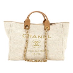 Chanel Deauville Tote Raffia with Glitter Detail Medium
