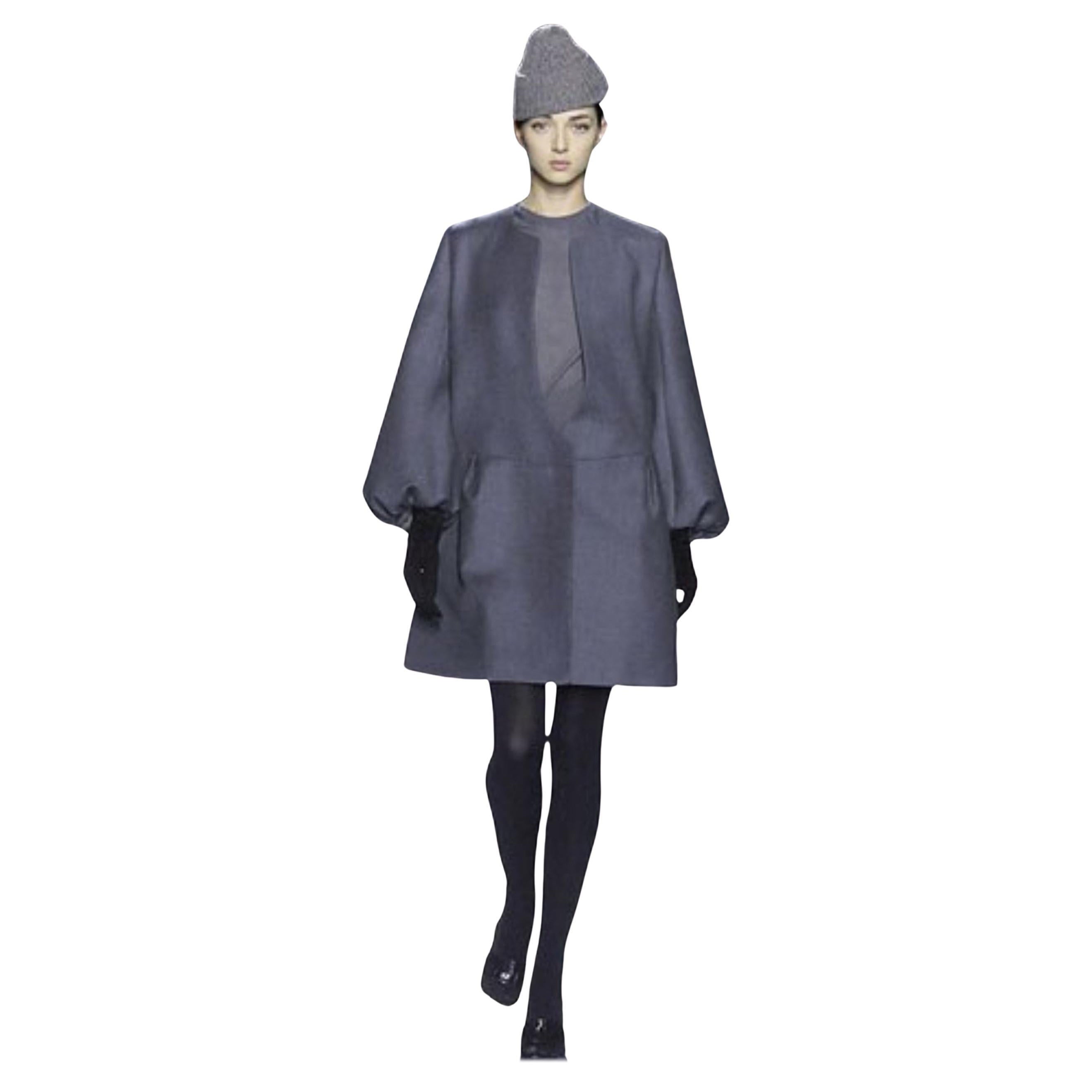 New Yves Saint Laurent  F/W 2007 Runway Wool Cashmere Coat Dress Sz 34