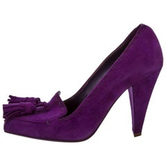 Neu Yves Saint Laurent by Stefano Pilati YSL Laufsteg-Pumps aus Wildleder mit Absatz Gr. 37,5