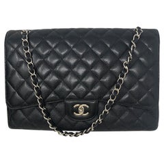 Chanel Black Caviar Leather Maxi Bag