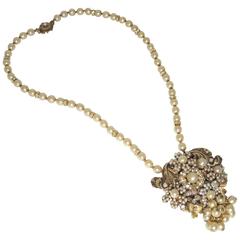 Fabulous 1950s Vintage Signed Miriam Haskell Faux Pearl Necklace 8