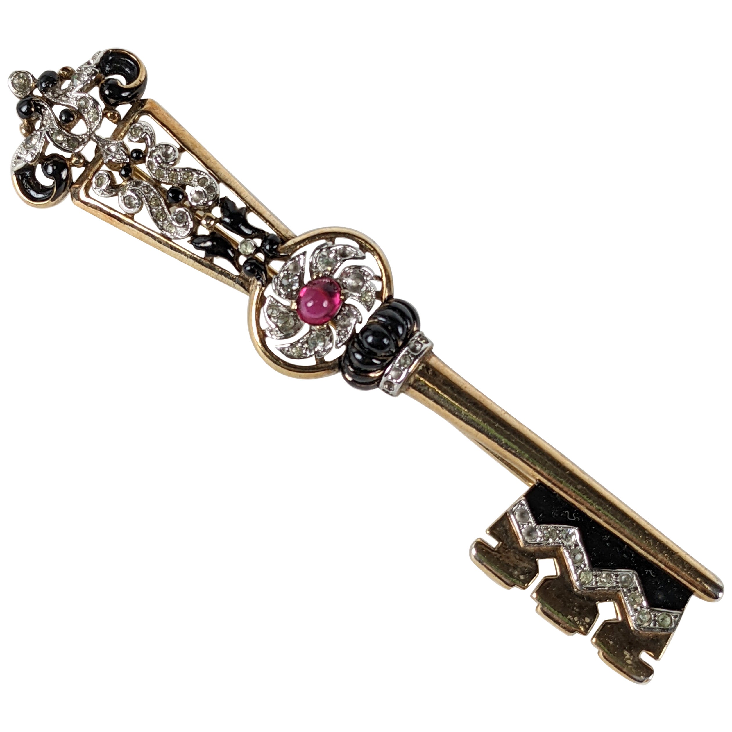 Alfred Phillipe for Trifari Large Key Brooch For Sale