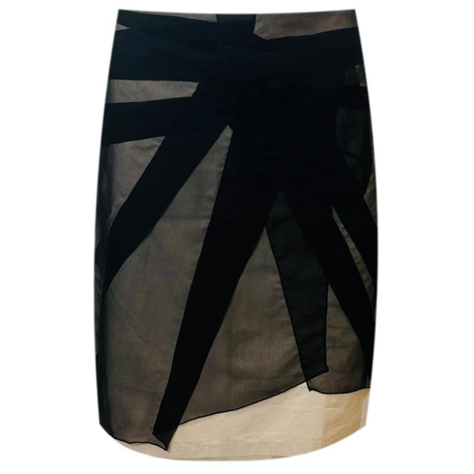 Bottega Veneta Silk & Cotton Layered Skirt For Sale