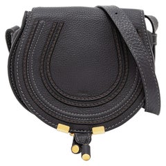 Chloe Black Leather Mini Marcie Crossbody Bag