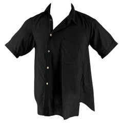 COMME des GARCONS Size S Black Polyester Asymmetrical Short Sleeve Shirt