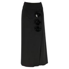 DOLCE & GABBANA Size 6 Black Virgin Wool Lycra Pencil Mid-Calf Skirt