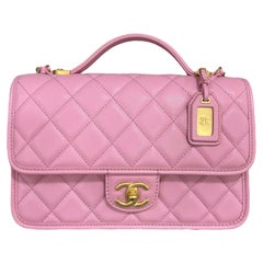 Borsa A Mano Chanel Timeless 2.55 Con Manico Rosa