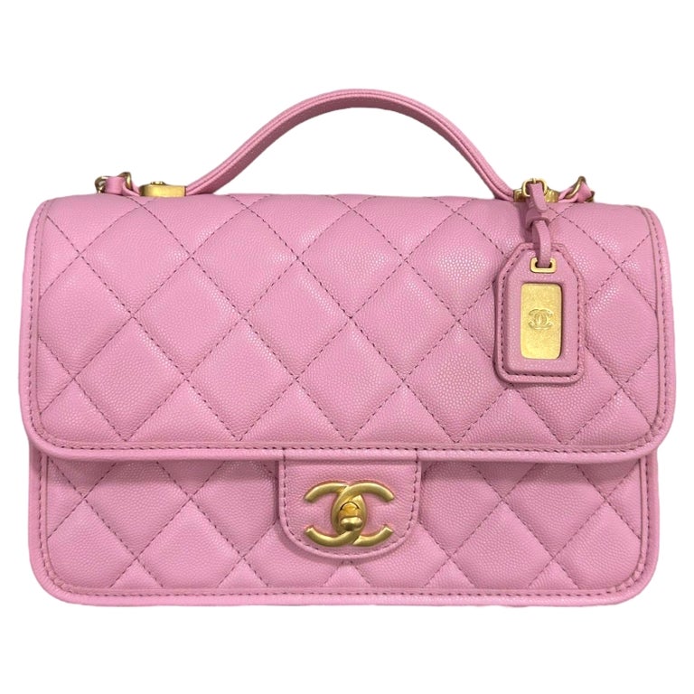 Borsa A Mano Chanel Timeless 2.55 Con Manico Rosa For Sale at 1stDibs