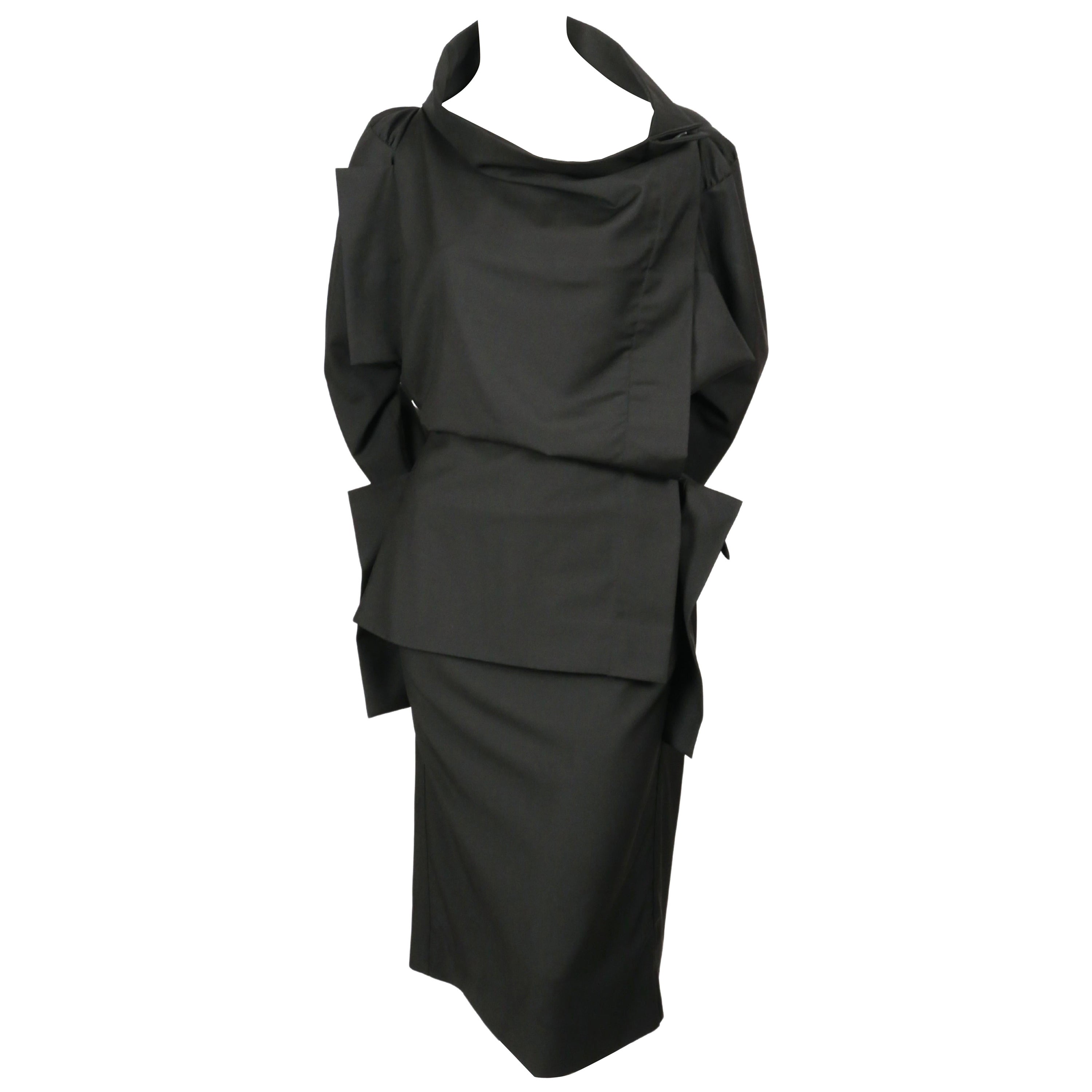 VIVIENNE WESTWOOD black draped top and skirt suit For Sale