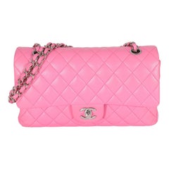 Chanel Fuchsia Pink Quilted Lambskin Maxi Classic Double Flap Bag at 1stDibs