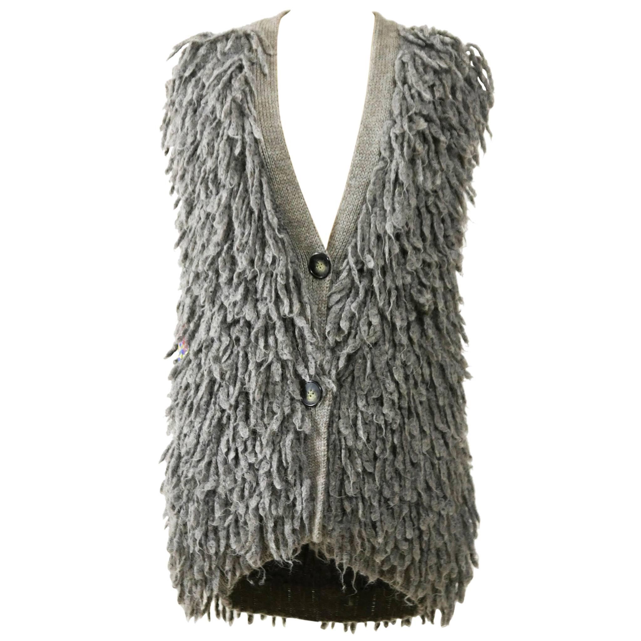 STELLA McCARTNEY Gray Wool Sweater Vest Jacket For Sale