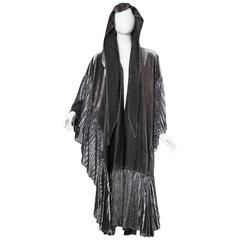 Awesome Slinky Lurex Cape Mantle with attached Hood Scarf