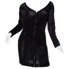 Gianfranco Ferre Sheer and Chenille Body-con Dress 2