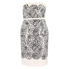 Vintage ALEXANDER MCQUEEN Optic White Silk and Laser-cut patent-leather dress