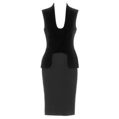 2011 Alexander McQueen Black Velvet Bodice Dress 44 - 8 NWT