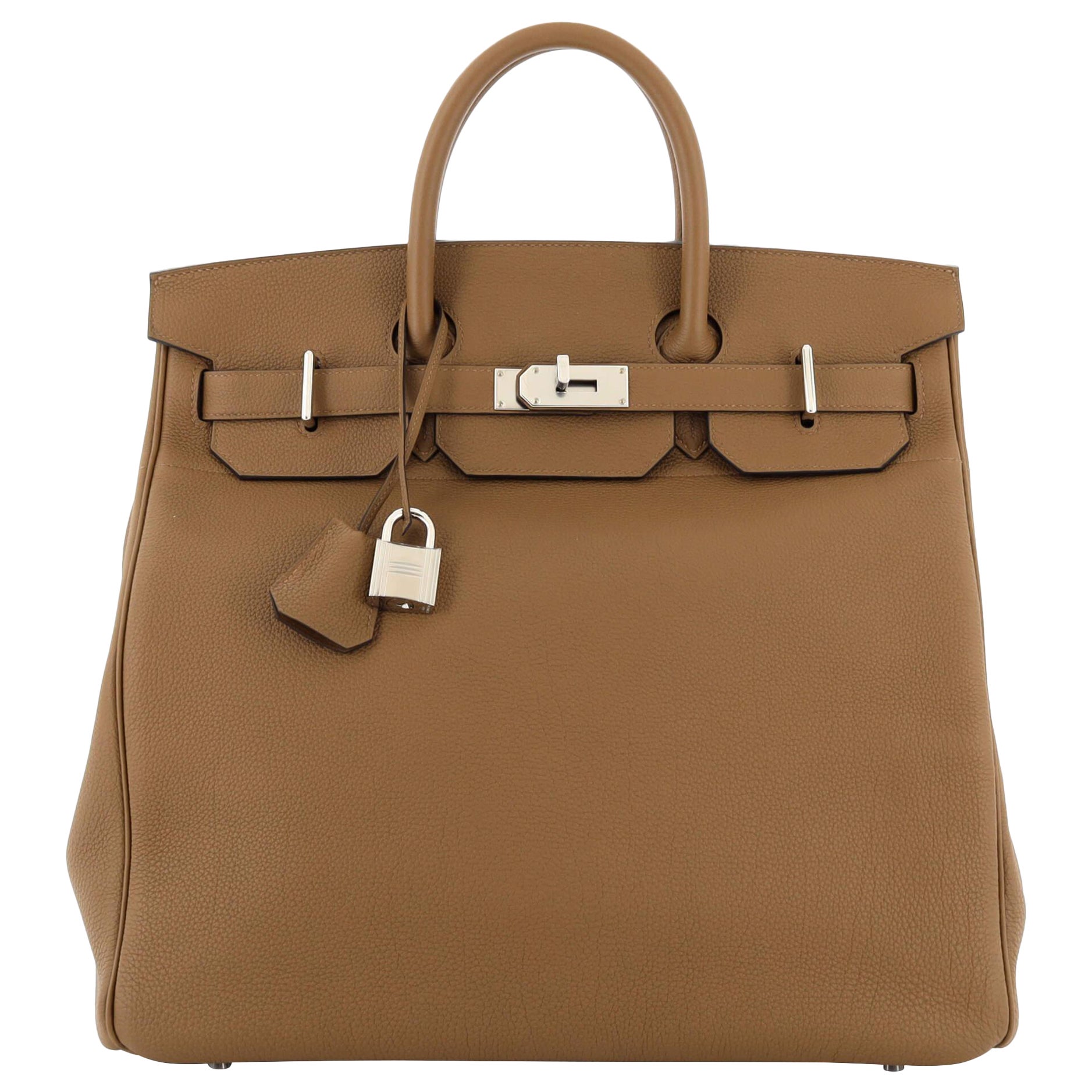 Hermes HAC Birkin Bag Alezan Togo with Palladium Hardware 40 For Sale at  1stDibs