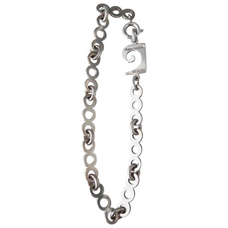 1970s Pierre Cardin Sterling Silver Link Bracelet E Age For 1970s Pierre Cardin Sterling Silver Link Bracelet E Age For