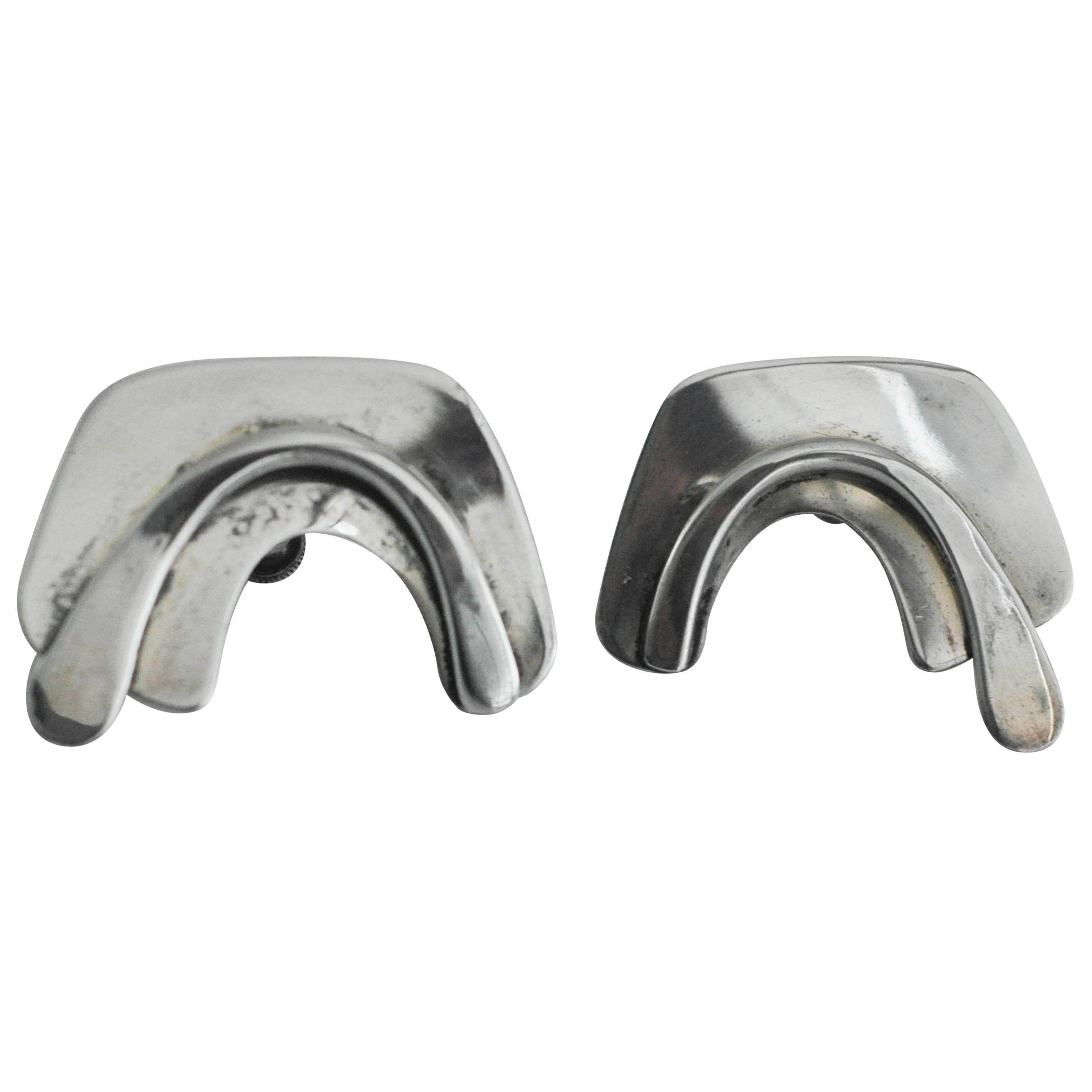 Mid-Century Modern Art Smith Sterling Silver Earrings For Sale