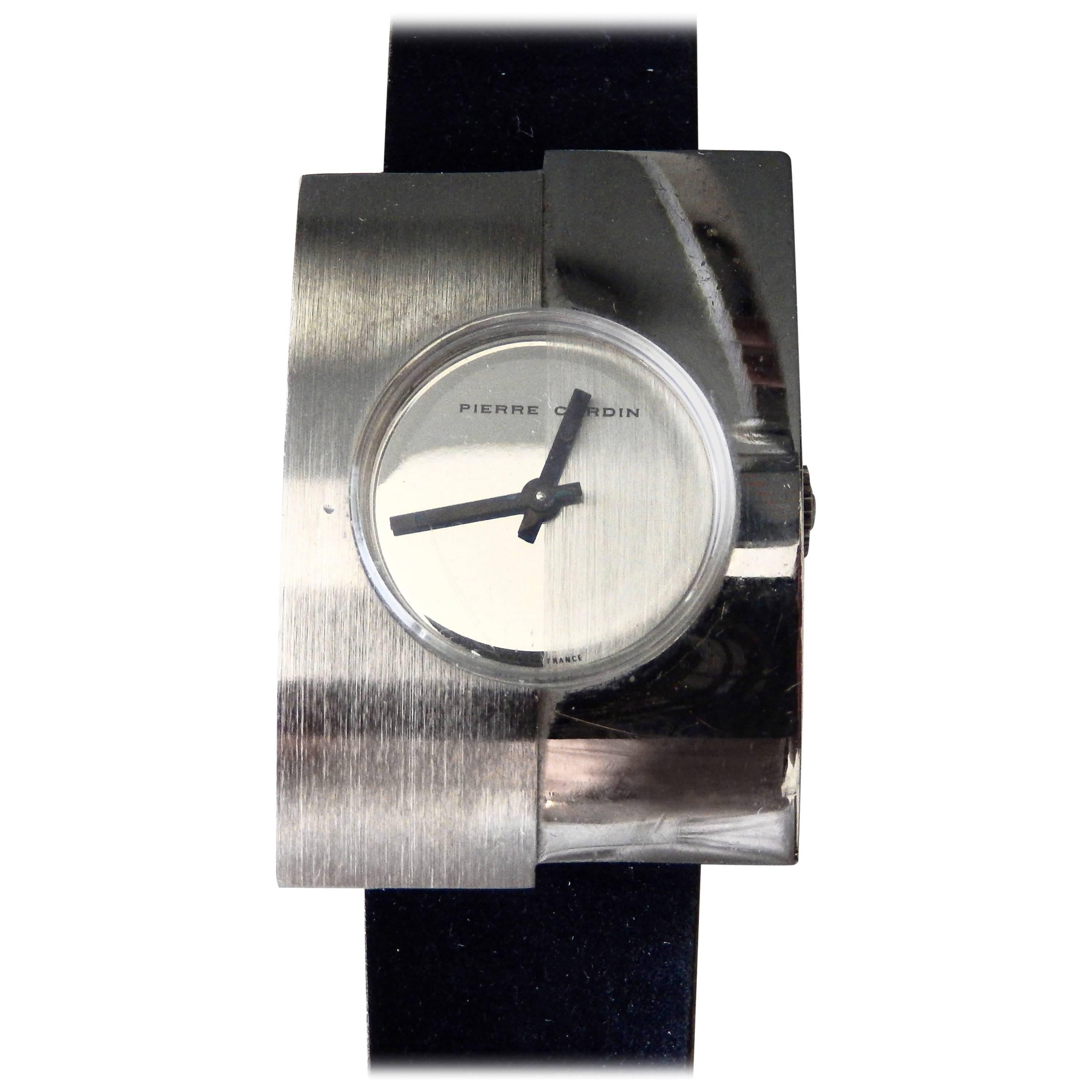 Jaeger by Pierre Cardin stainless steel Modernist Manual Wristwatch  For Sale