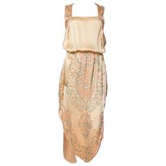 Late Edwardian Beaded Silk Dress