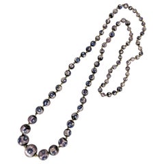 Art Deco Silver Foiled Purple Murano Beads