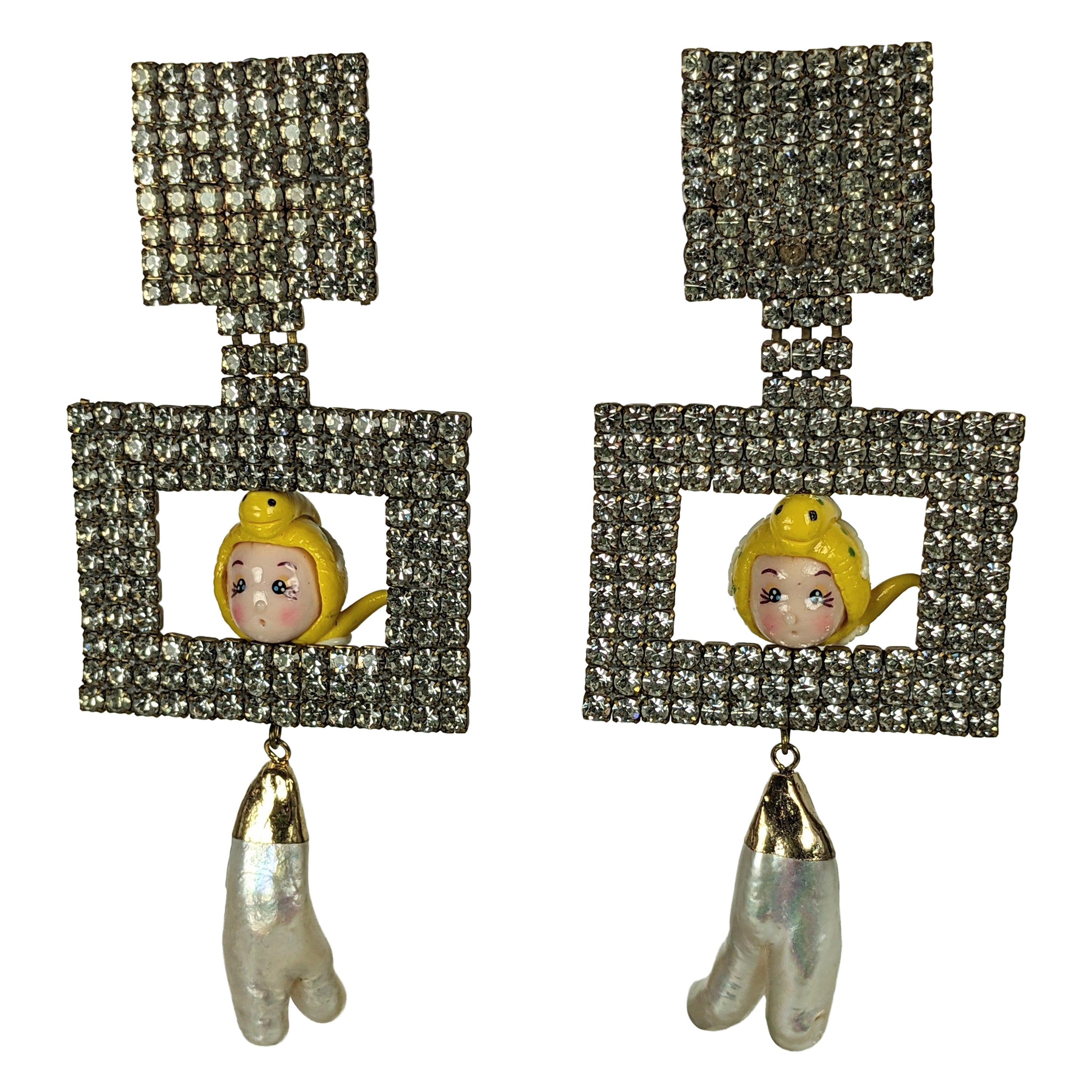 Dramatic Upcycled Earrings, Studio VL  For Sale