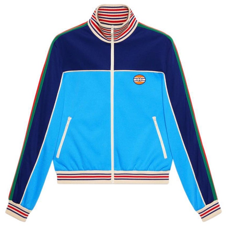 Gucci Technical Jersey Web Stripe Track Jacket For Sale at 1stDibs