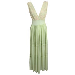 Seltenes Apfel-Jade Grünes Slip-Kleid
