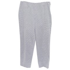 PIAZZA SEMPIONE Pant Cropped Leg Gingham Black White Cotton Blend Side Zipper 48