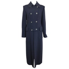 Unworn Gucci by Tom Ford Navy Wool Double Breasted Maxi Coat  Fall 96