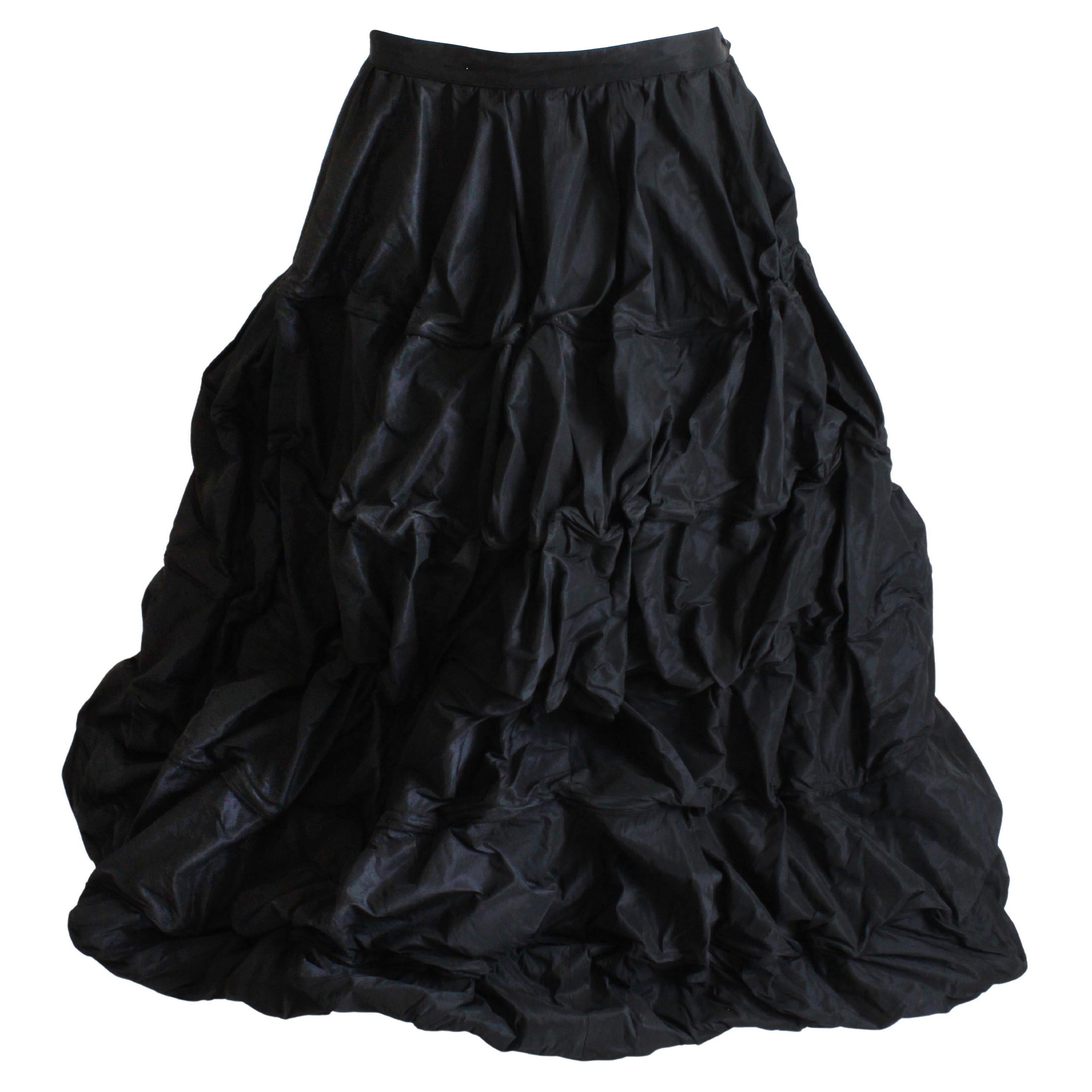Ivan Grundahl Skirt Wire Frame Black Microfiber Modernist Sculptural Sz 40 For Sale