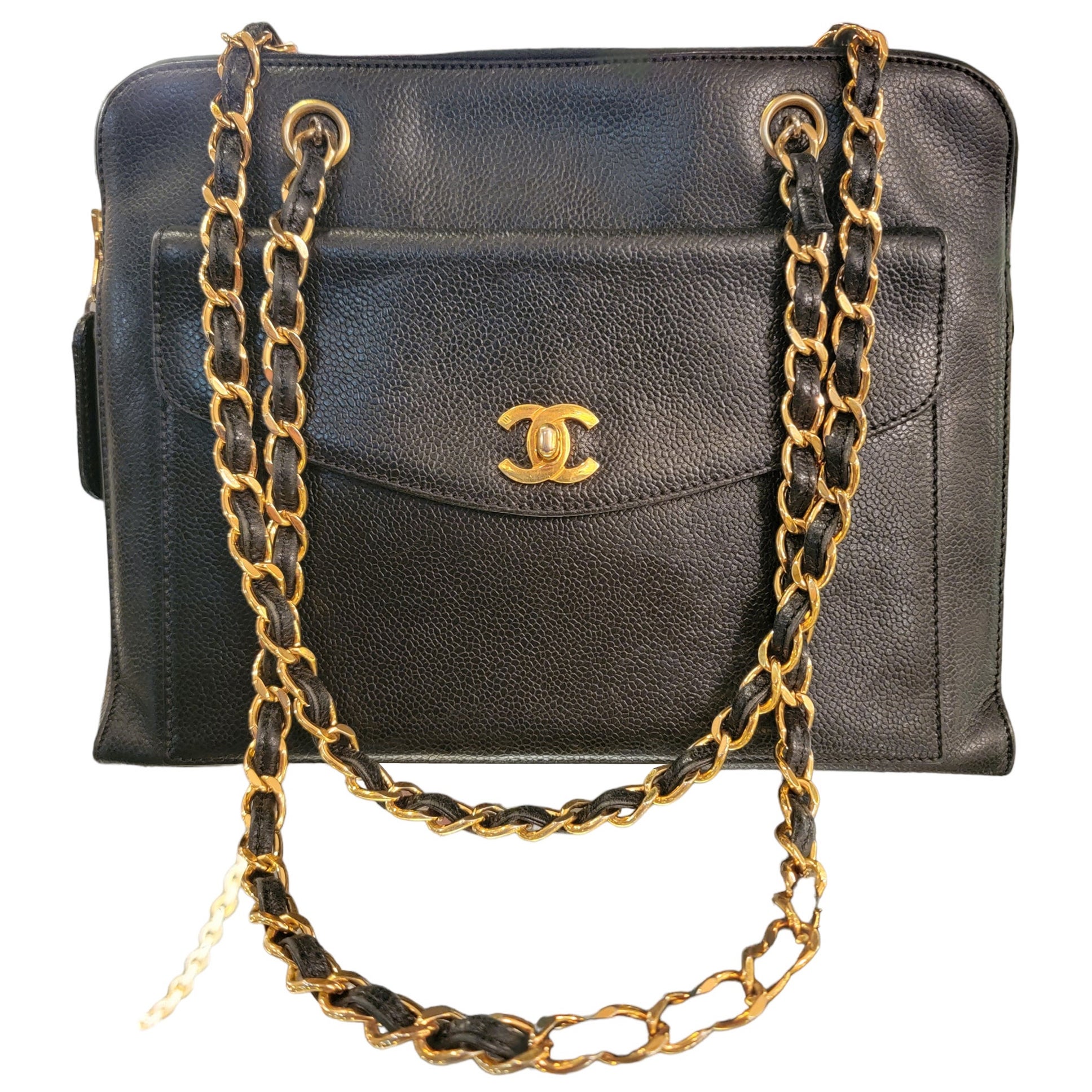 Chanel Vintage Caviar Skin Leather Shoulder Bag
